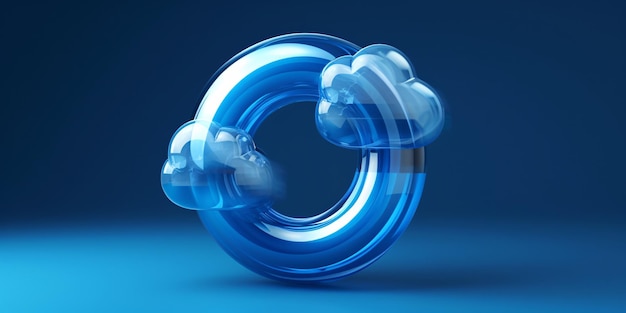 Isolated 3D Icon of Syncing Round Render of Synchronization Cloud Technology or Rebooting Recycling Refreshing Resetting Symbol Illustration