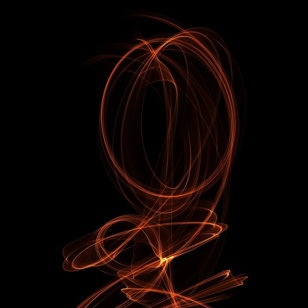 Isolated abstract fire effect on black night background