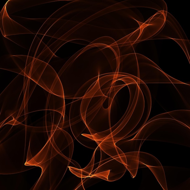 Isolated abstract fire effect on black night background