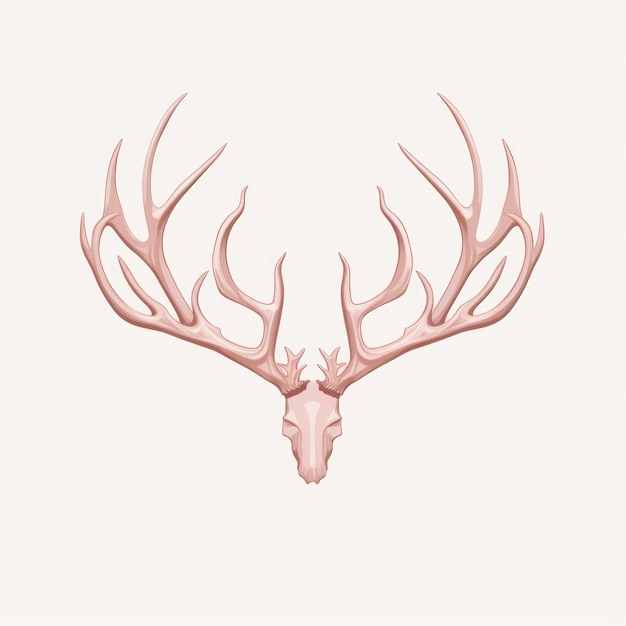 Isolated Antler on White Background AI Generated