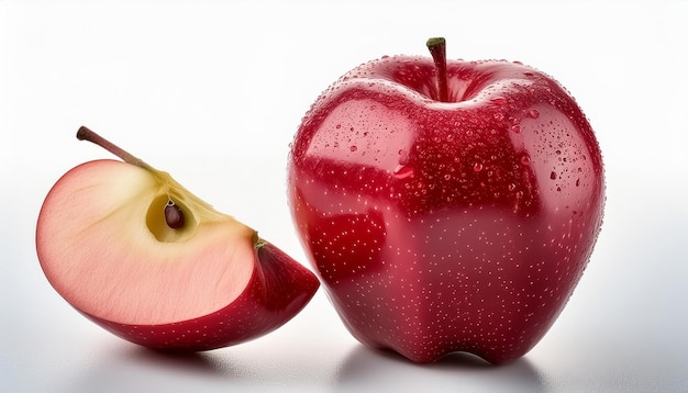 Isolated Apple on Clear White Background