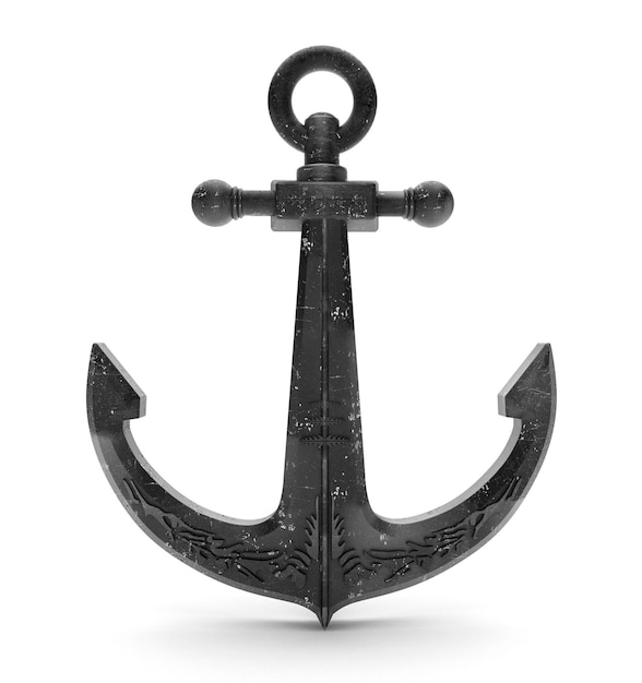 Isolated black anchor