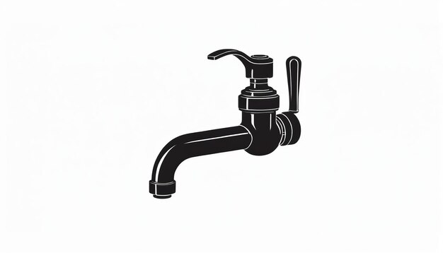 Isolated Black Faucet Icon in Vector Design