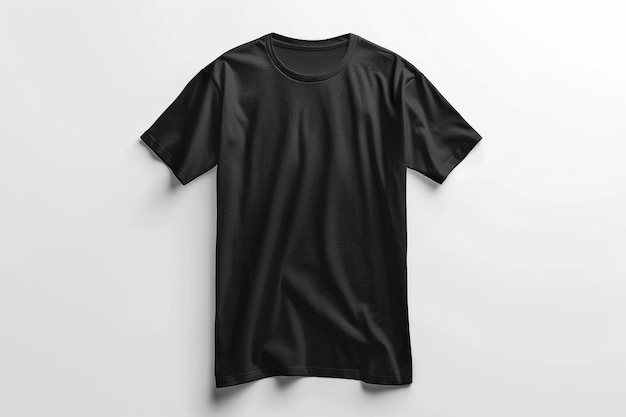 Isolated black t shirt on white background