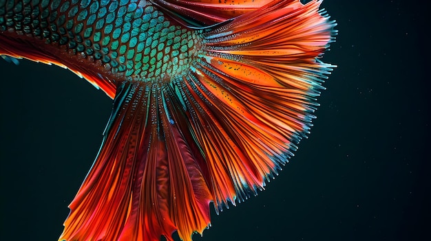 Isolated Brilliance Macro Shot of a Fighting Fish39s Vivid Tail