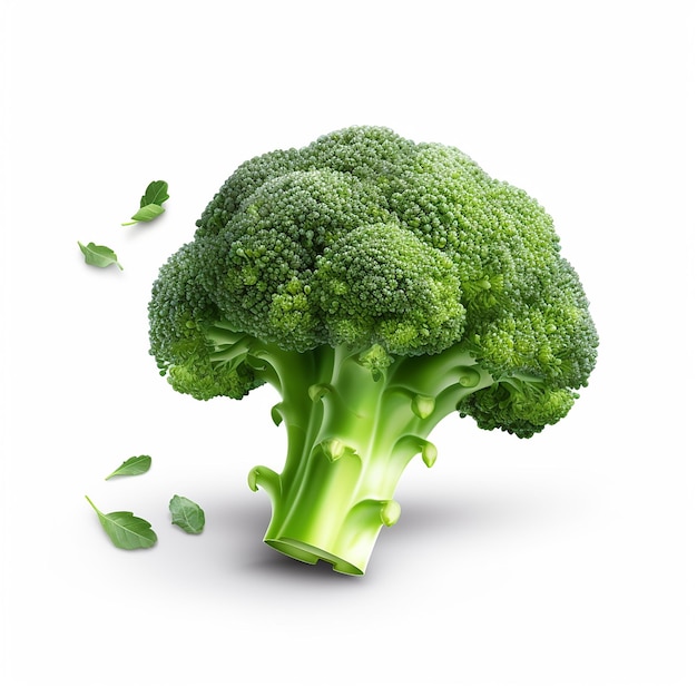 Isolated Broccoli White and Transparent Background