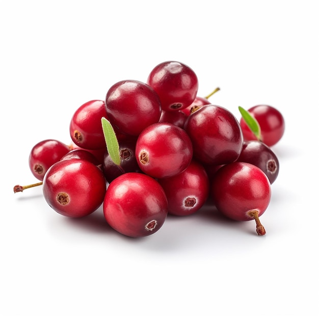 An isolated bunch of Cranberry on a white background ai generated