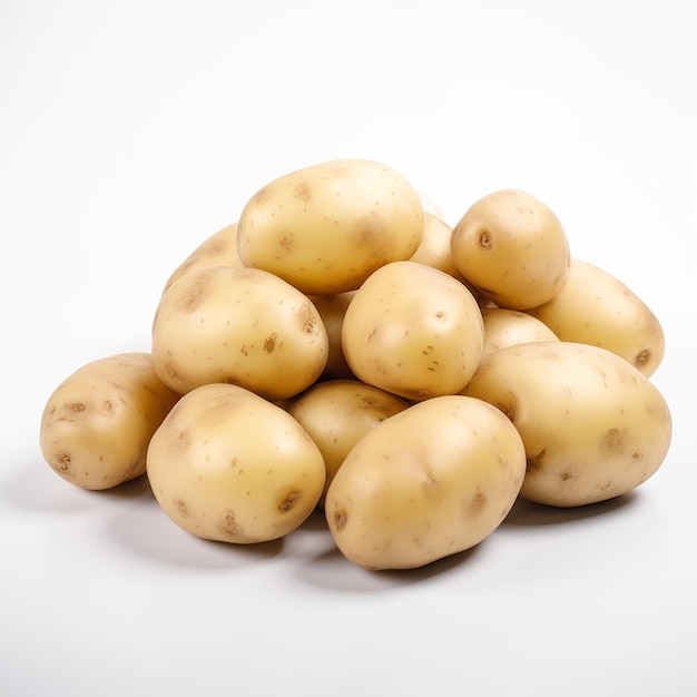 An isolated bunch of potato on a white background ai generated