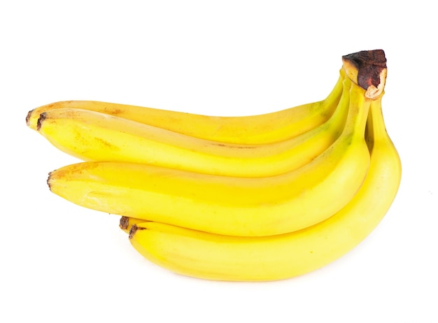 Isolated bunch of ripe bananas isolated on white background