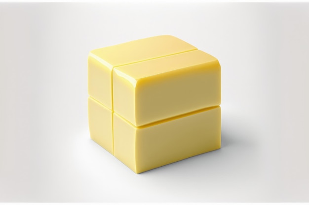 Isolated butter on a white background cube of butter