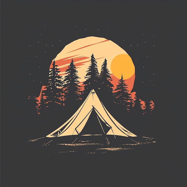 isolated campfire vector logo and background