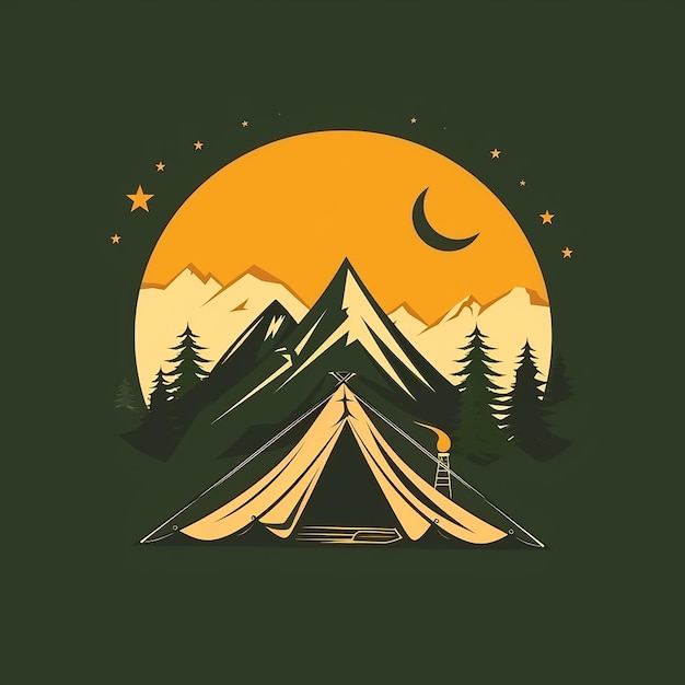 isolated campfire vector logo and background