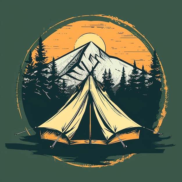 isolated campfire vector logo and background