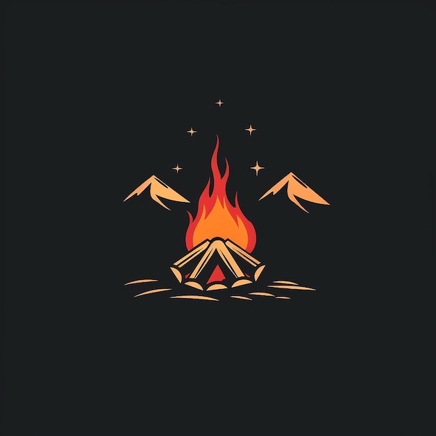 Photo isolated campfire vector logo and background