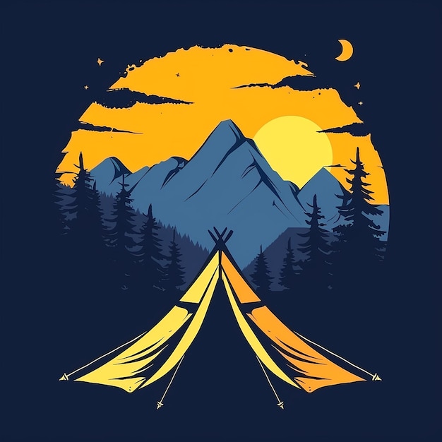 isolated campfire vector logo and background