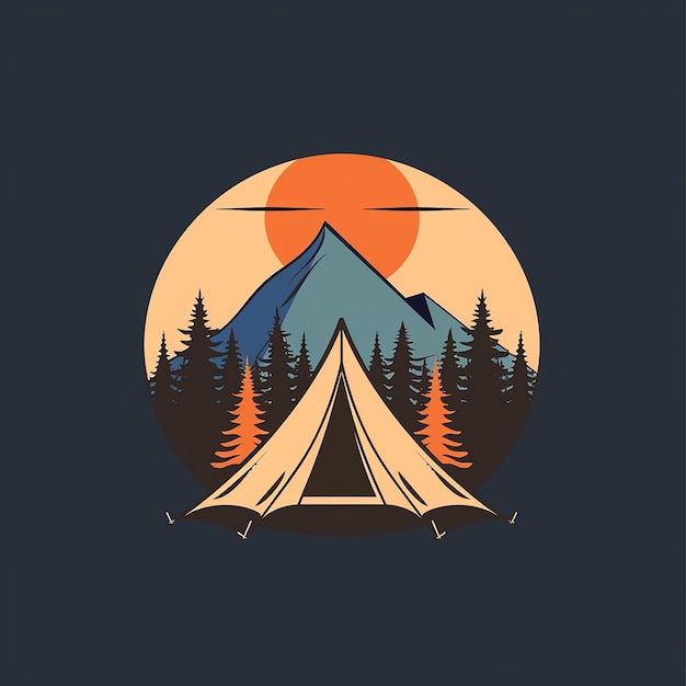 isolated campfire vector logo and background