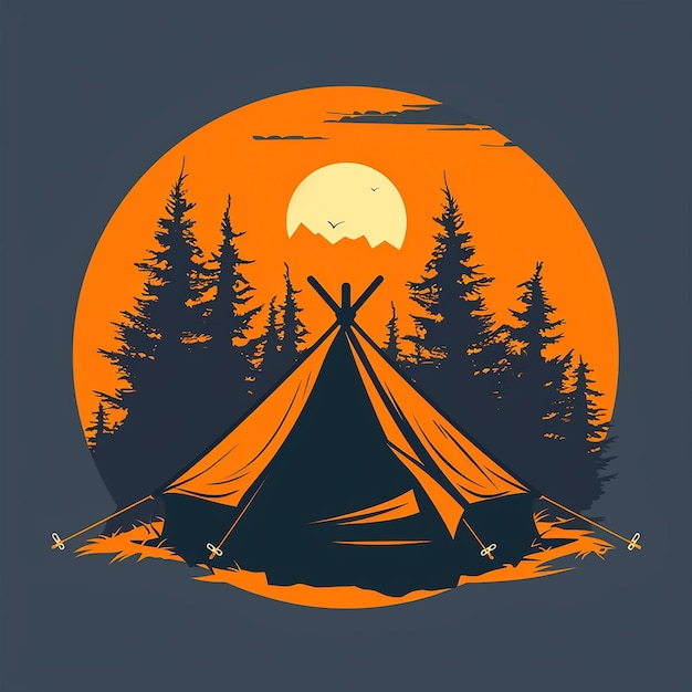 isolated campfire vector logo and background