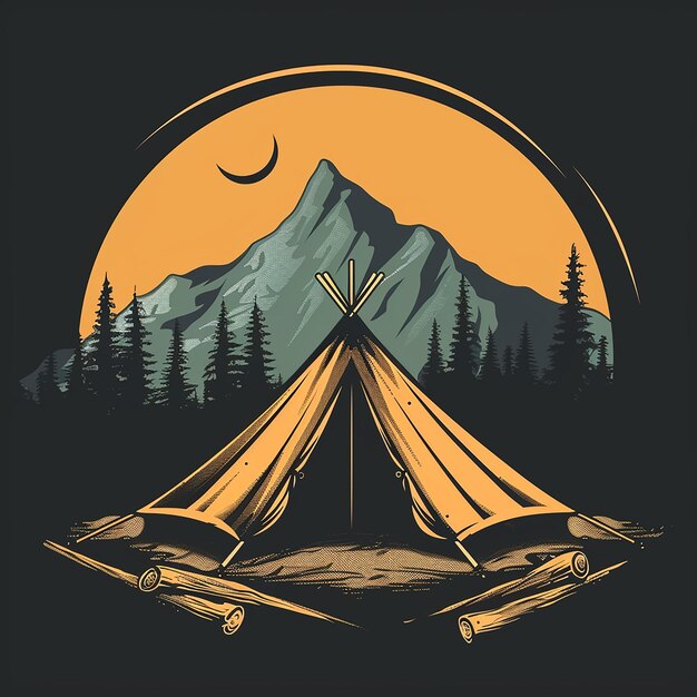 isolated campfire vector logo and background