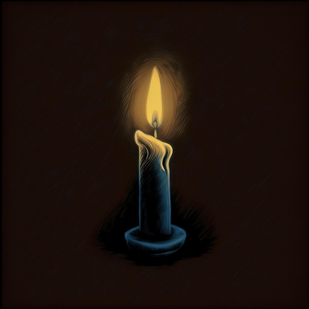 Isolated candle light digital art illustrations by generative ai