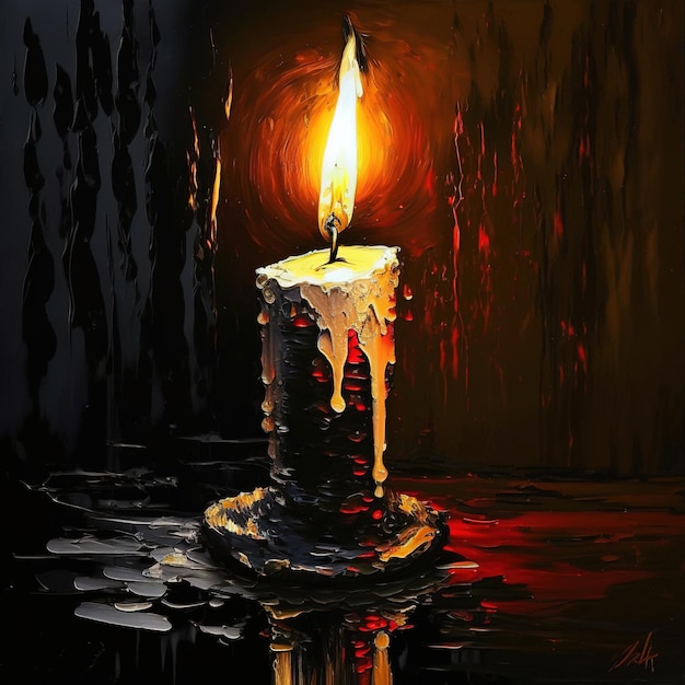 Isolated candle light digital art illustrations by generative ai