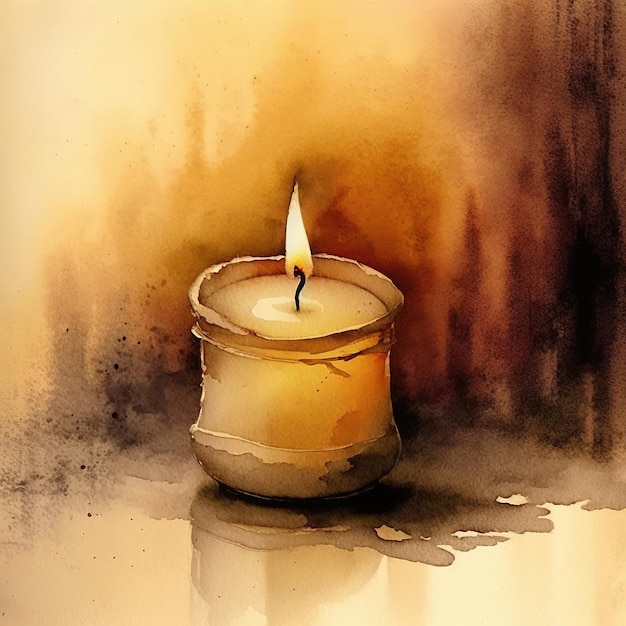 Isolated candle light digital art illustrations by generative ai