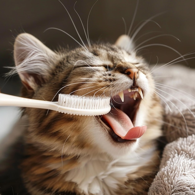 Isolated Cats Tongue Brush on White Background