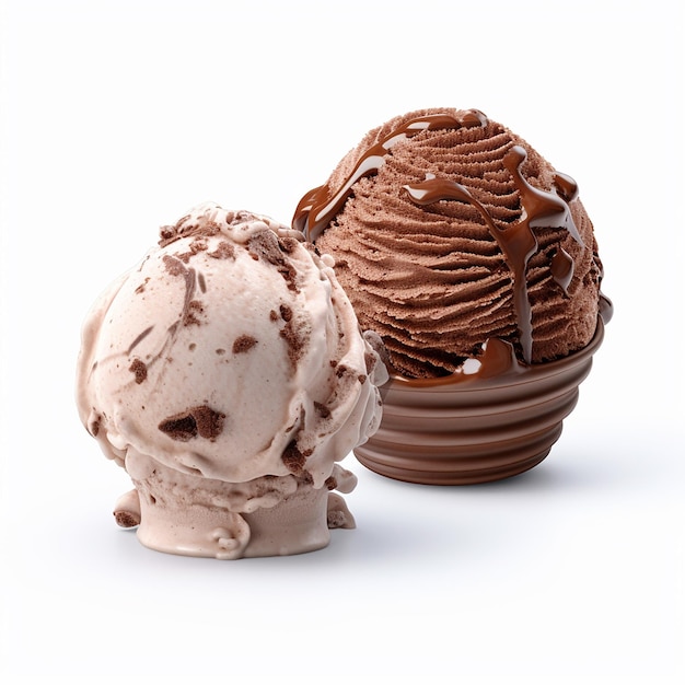 Isolated Chocolate Ice Cream Ball