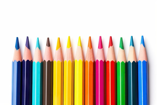 Isolated color pencils on a white background