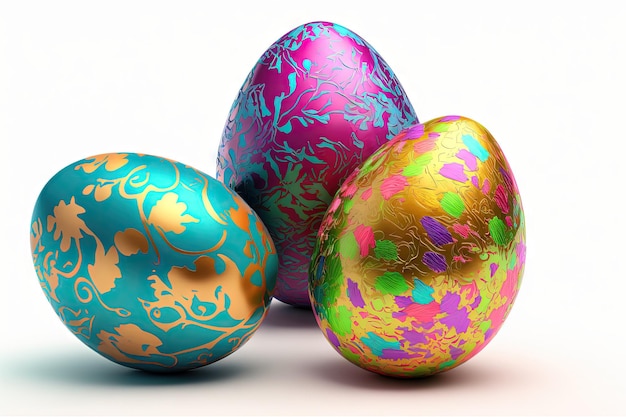 Isolated colorful Easter eggs