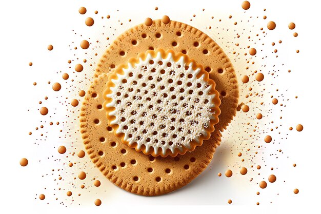 Isolated cracker cookies on a white background