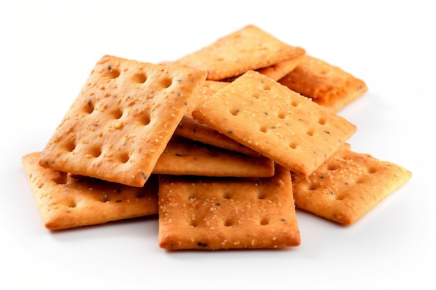 Isolated Crackers on Transparent Background AI