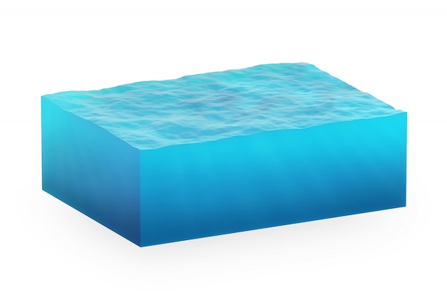 Isolated cube of water