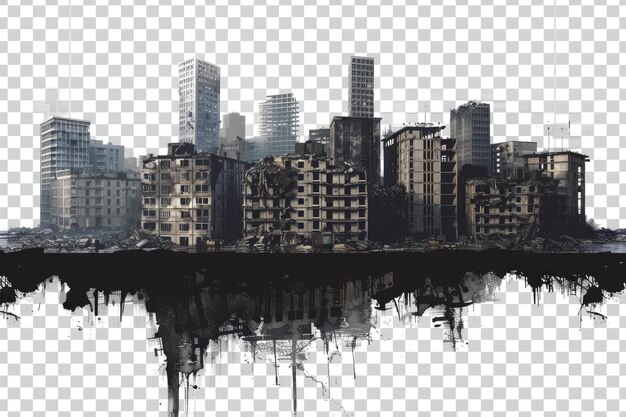 Photo isolated cutout of buildings for photobashing and concept art