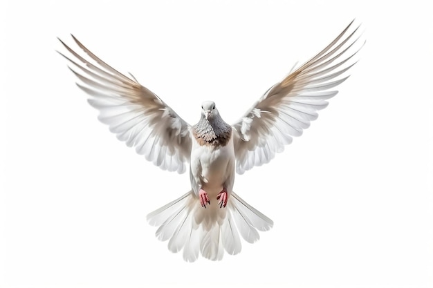 Isolated Dove on a White Background Generative AI