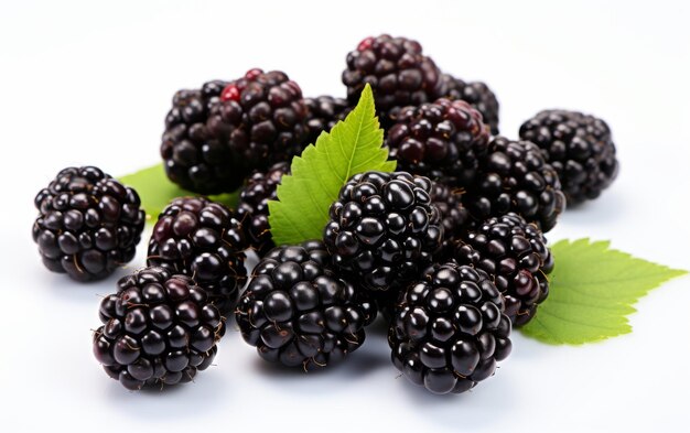 Isolated Dried Blackberry Bunch on White Background