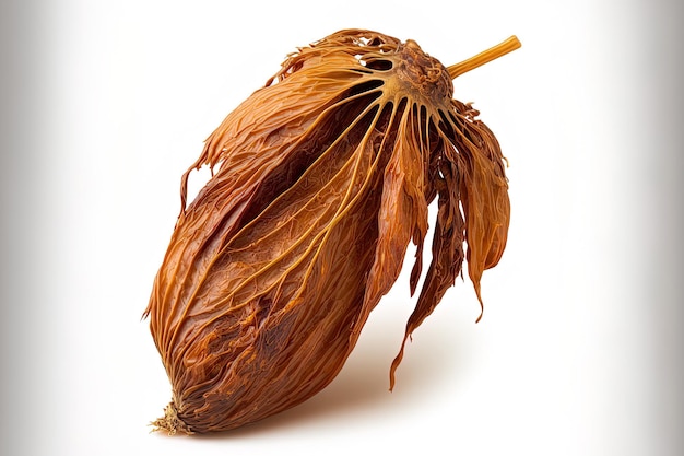 Isolated dried date palm on white clipping path