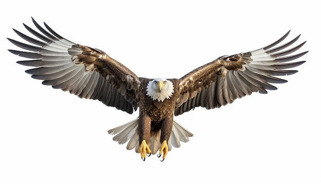 Isolated Elevation Front View of an Eagle