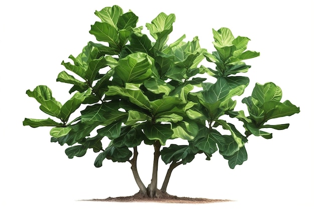 Isolated Fiddle Leaf Fig Terminalia catappa from Singapore having White Background Generative Ai