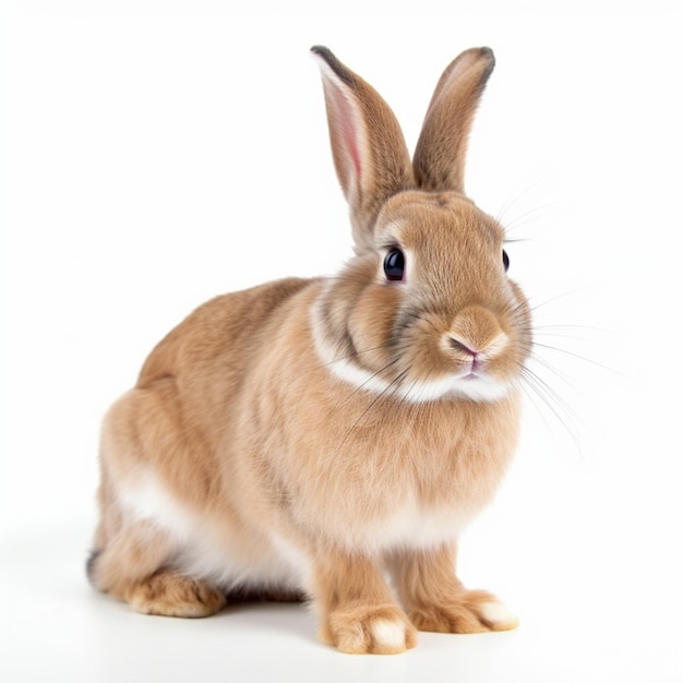 An isolated floppyeared rabbit on white background