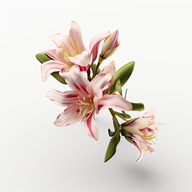 isolated Flower Object on White Backgrounds photorealistic naturecore pink flowe red flower