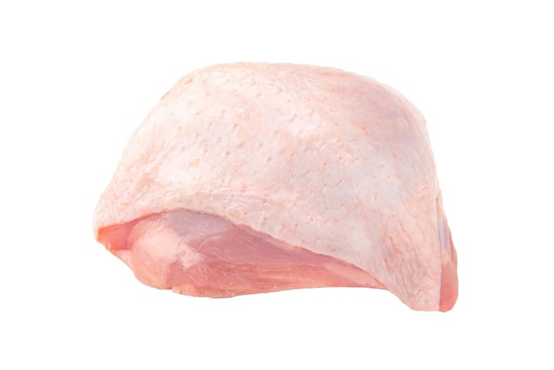 Isolated fresh raw chicken thigh