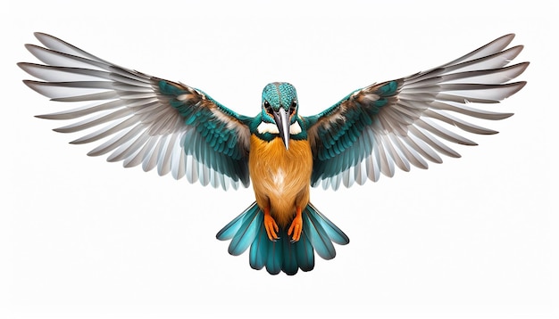 Isolated Front View of Kingfisher