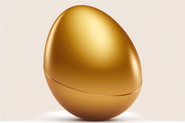 Isolated golden egg on white background