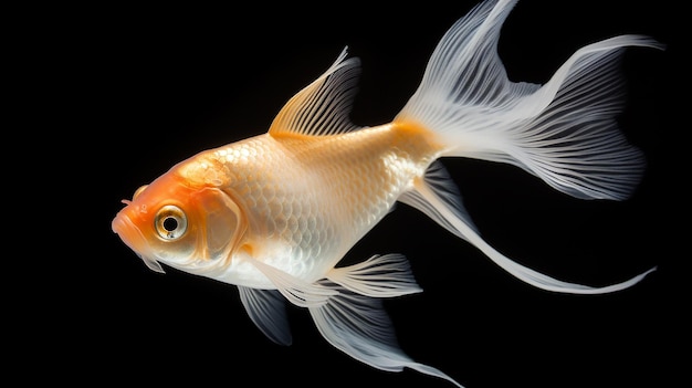 Isolated Goldfish on White Background