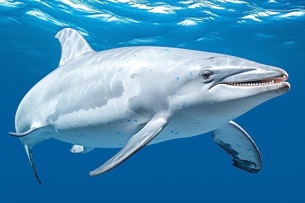 Isolated Graceful Dolphin on White Background