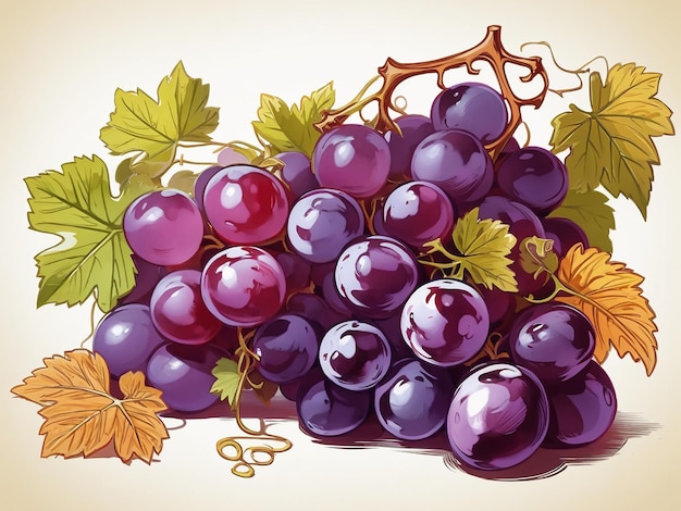 Isolated grape clipart vector illustration