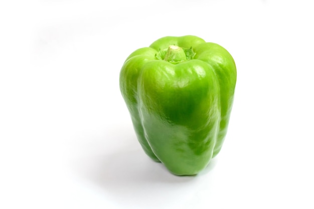 Isolated Green Bell Pepper on a white background