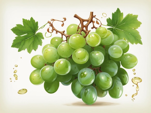 Isolated green grape clipart vector illustration