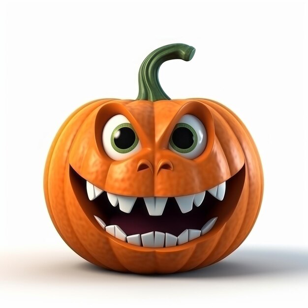 Isolated Halloween pumpkin on white background