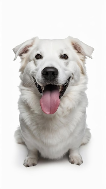 Isolated happy smiling dog white background portrait 2